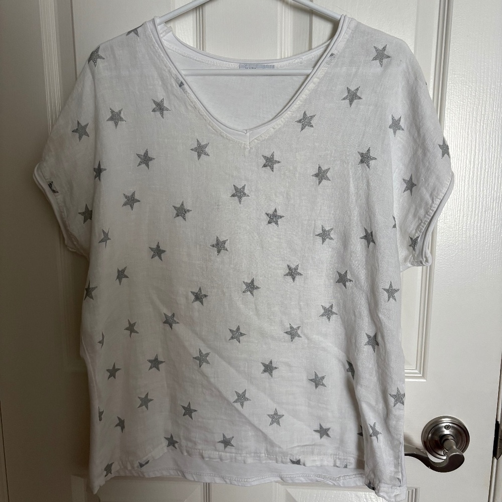 Linen short sleeve top ⭐️